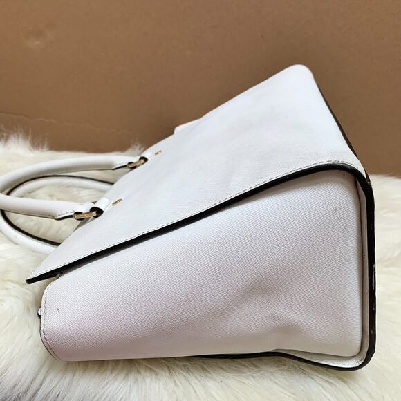 MICHAEL KORS Large Optic White Saffiano Leather SELMA Satchel - Picture 12 of 16